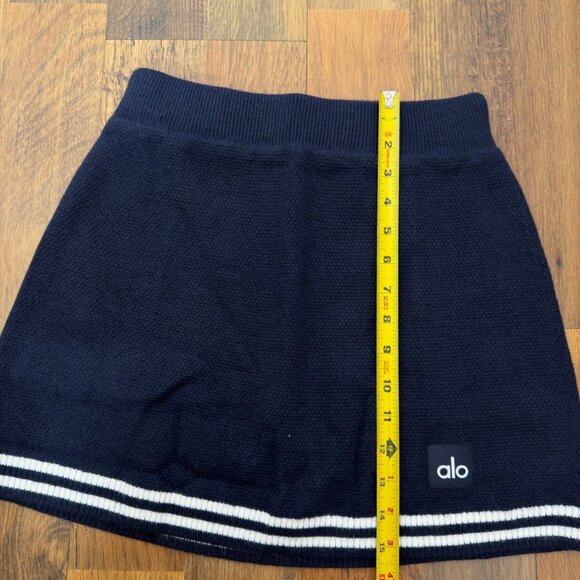 Alo Yoga Tennis Club Sweater Knit Skirt Set - Navy Blue Size M - Picture 11 of 15